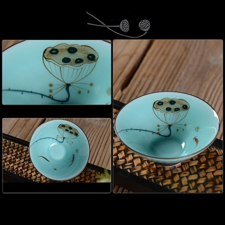 Pure Hand-painted Ceramic Celadon Personal KungFu Tea Single Cup