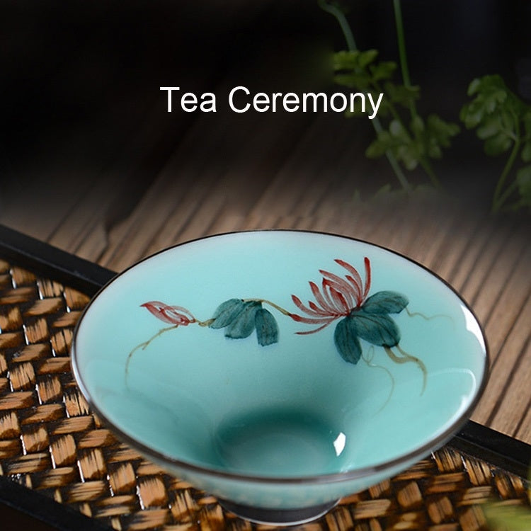 Pure Hand-painted Ceramic Celadon Personal KungFu Tea Single Cup