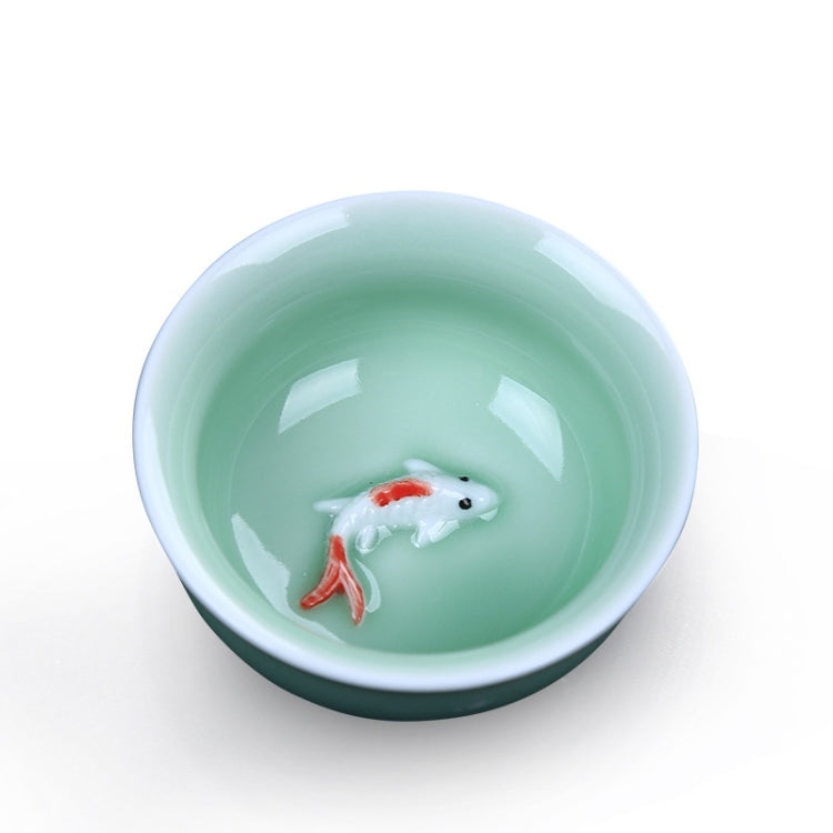 7 in 1 Kiln Celadon Ceramic Tea Set Kung Fu Pot Infuser Teapot 3D Fish Serving Cup Teacup Chinese Drinkware with Gift Box