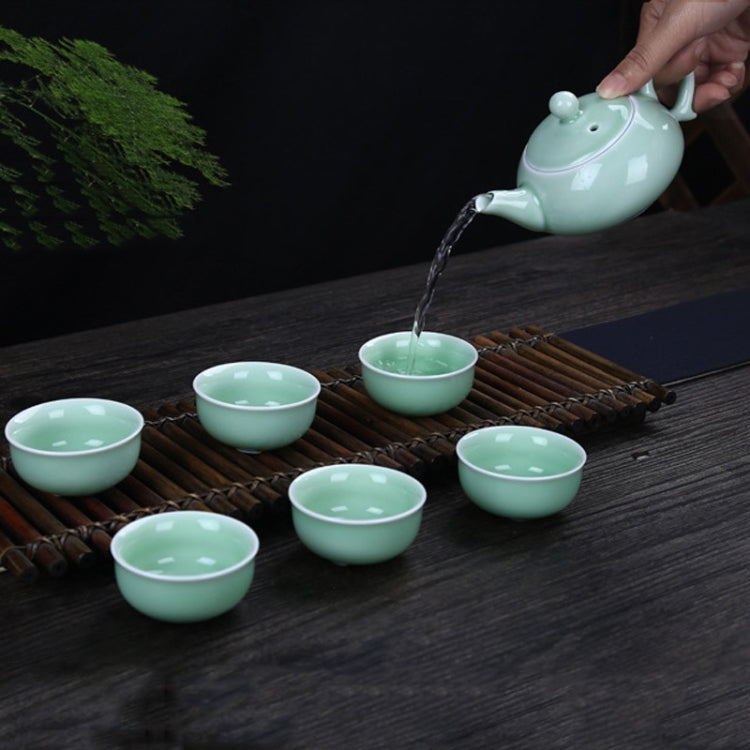 10 in 1 Celadon Ceramic Tea Set Kung Fu Pot Infuser Teapot 3D Fish Serving Cup Teacup Chinese Drinkware with Gift Box