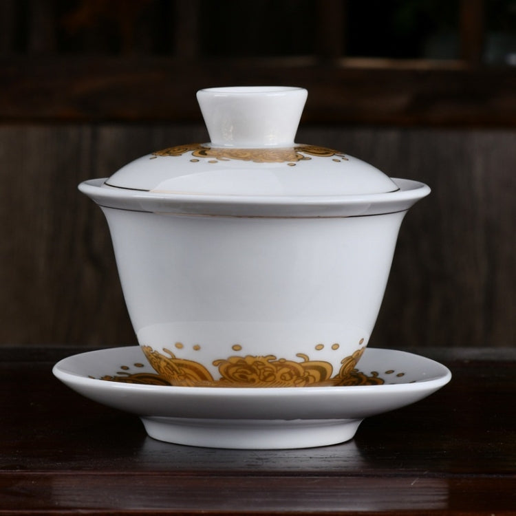 Ceramic Cover Bowl Royal Enamel Jingdezhen Sancai Tea Bowl Tea Set