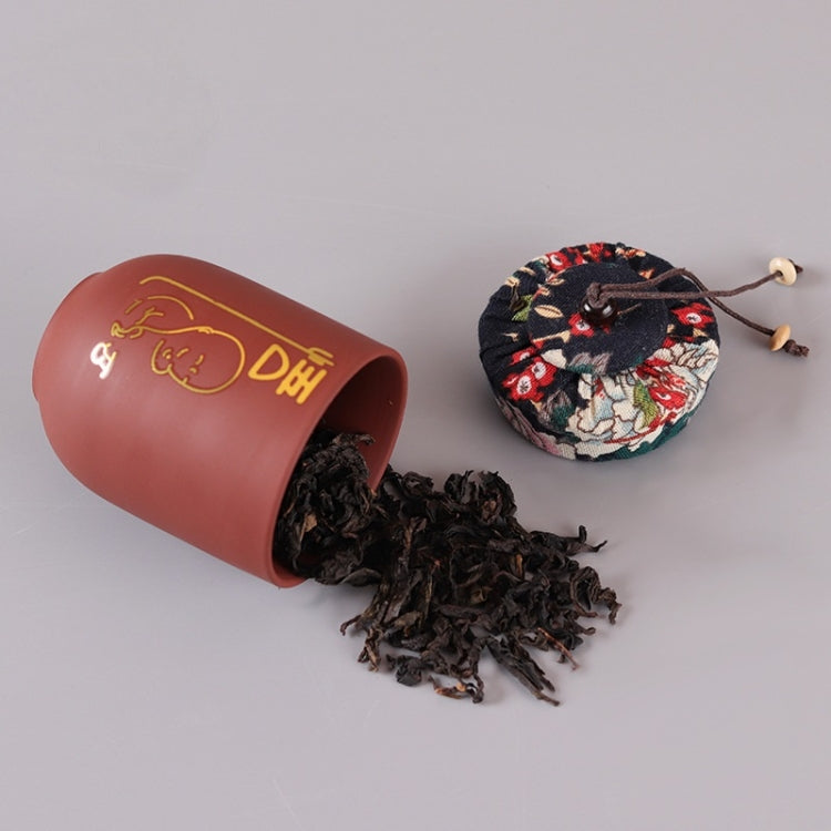 Purple Clay Home Ceramic Tea Pot Puer Tea Box Portable Travel Packaging Sealed Cans with Cover
