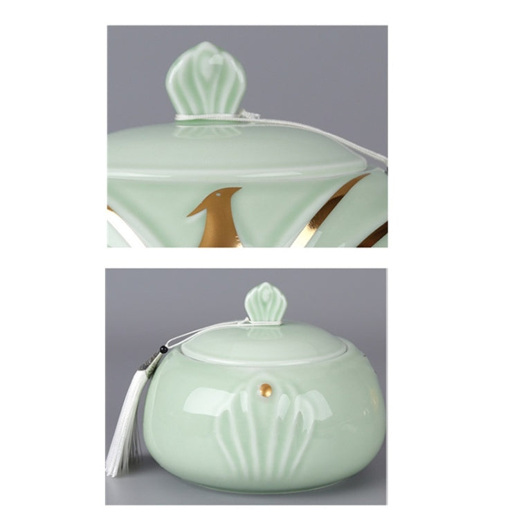 Tea Cans Ceramic Sealed Cans Tea Cans Tea Storage Tanks Small Puer Tea Box Household Tea Barrel Tea Jar 800ml