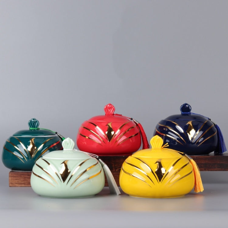 Tea Cans Ceramic Sealed Cans Tea Cans Tea Storage Tanks Small Puer Tea Box Household Tea Barrel Tea Jar 800ml