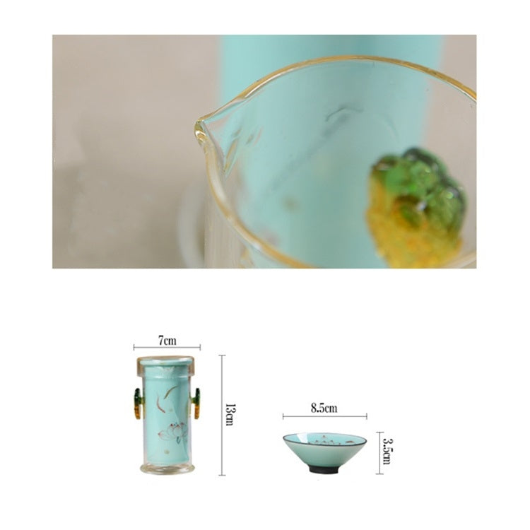 9 in 1 Celadon Ge Kiln Purple Sand Ceramics Complete Set Kung Fu Tea Set