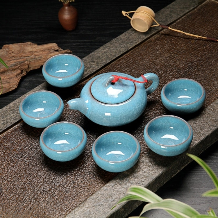 7 in 1 Ceramic Tea Set Ice Crack Glaze Kung Fu Teaware Set