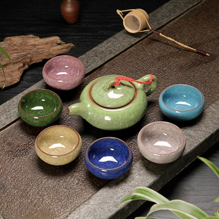 7 in 1 Ceramic Tea Set Ice Crack Glaze Kung Fu Teaware Set