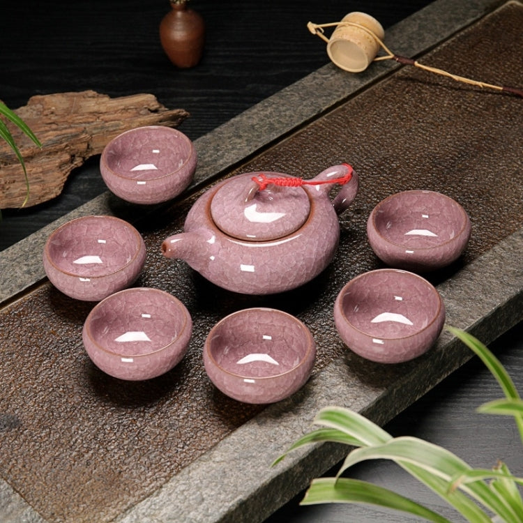 7 in 1 Ceramic Tea Set Ice Crack Glaze Kung Fu Teaware Set