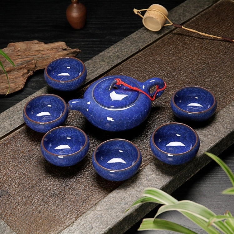 7 in 1 Ceramic Tea Set Ice Crack Glaze Kung Fu Teaware Set