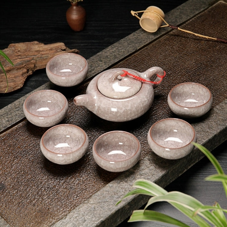 7 in 1 Ceramic Tea Set Ice Crack Glaze Kung Fu Teaware Set