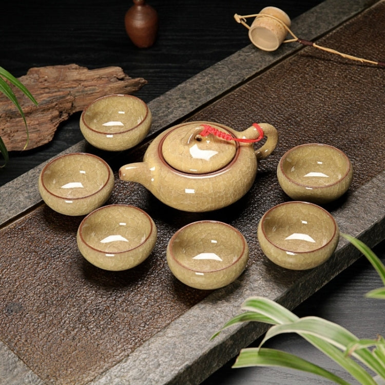 7 in 1 Ceramic Tea Set Ice Crack Glaze Kung Fu Teaware Set