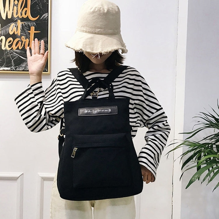 Multi-function Color Matching Canvas Double Shoulders Bag Ladies Handbag Mummy Backpack Bag