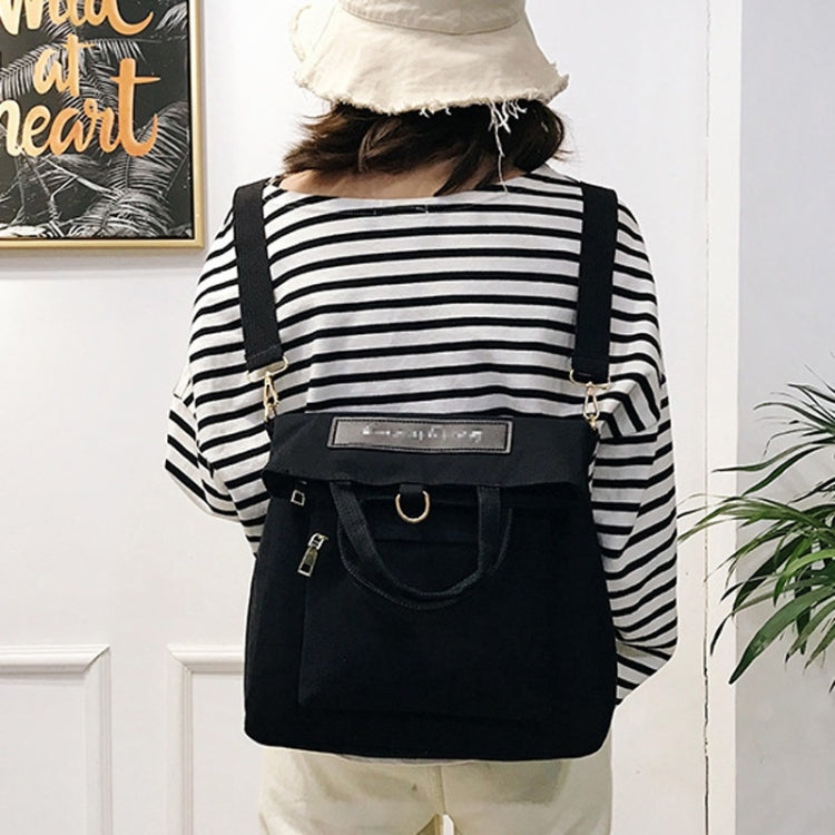 Multi-function Color Matching Canvas Double Shoulders Bag Ladies Handbag Mummy Backpack Bag