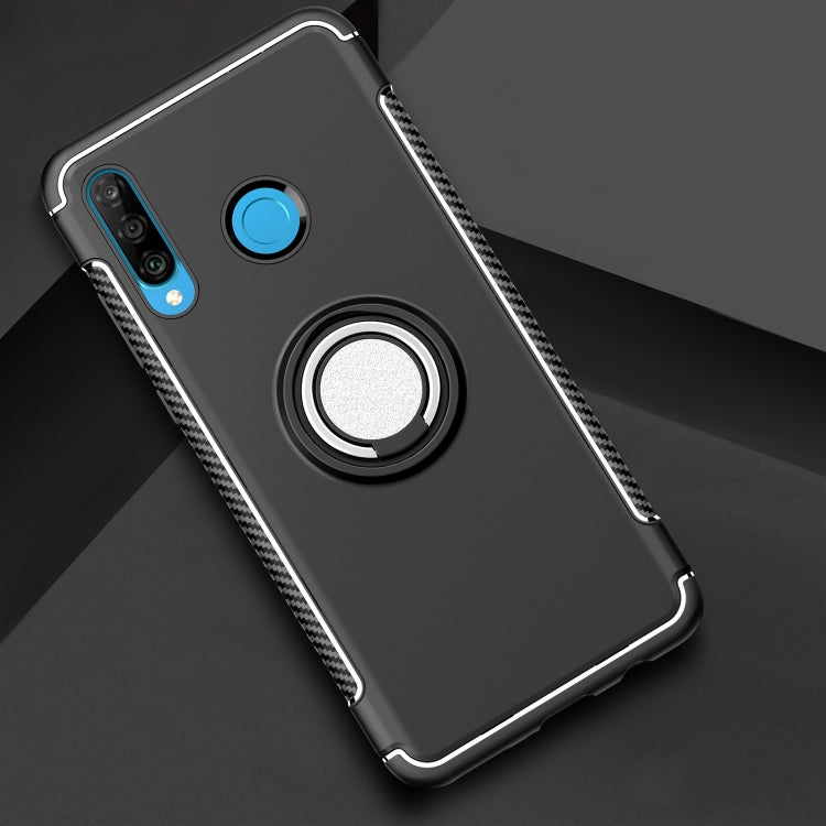Magnetic 360 Degrees Rotation Ring Armor Phone Protective Case for Huawei P30 Lite / Nova 4e