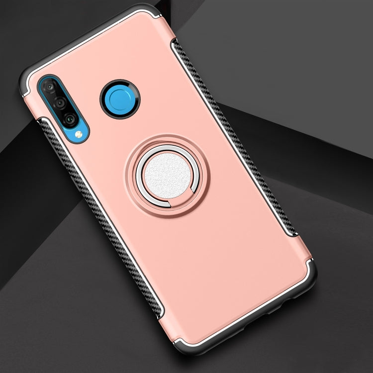Magnetic 360 Degrees Rotation Ring Armor Phone Protective Case for Huawei P30 Lite / Nova 4e