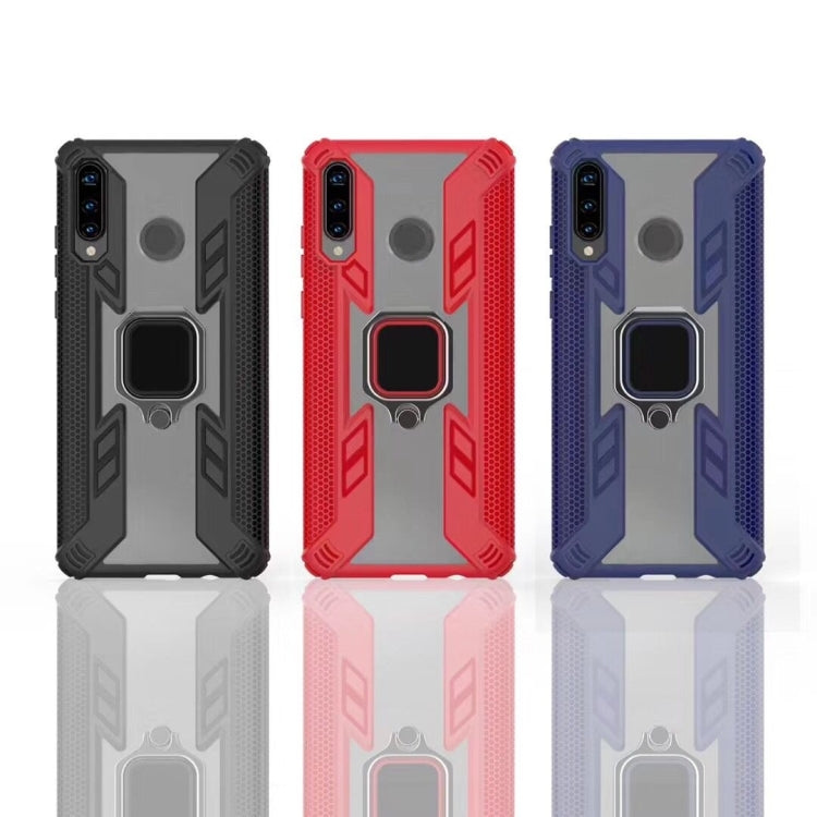 Iron Warrior Shockproof PC + TPU Protective Case for Huawei P30 Lite / Nova 4E, with Ring Holder (Black)