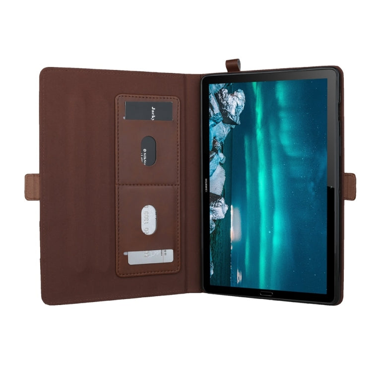 Horizontal Flip Double Bracket Leather Case for Huawei Mediapad M6 10.8, with Card Slots & Photo Frame & Pen Slot