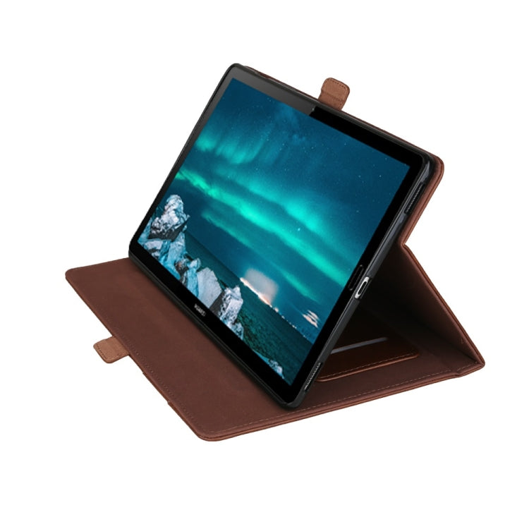 Horizontal Flip Double Bracket Leather Case for Huawei Mediapad M6 10.8, with Card Slots & Photo Frame & Pen Slot