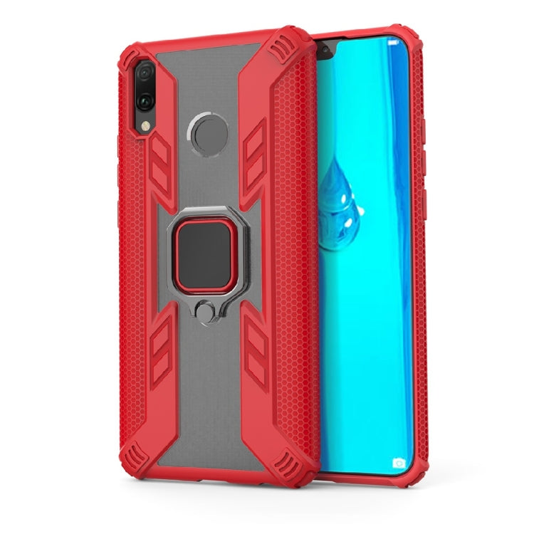 Iron Warrior Shockproof PC + TPU Protective Case for Huawei Enjoy 9 Plus / Y9 2019, with Ring Holder (Red)