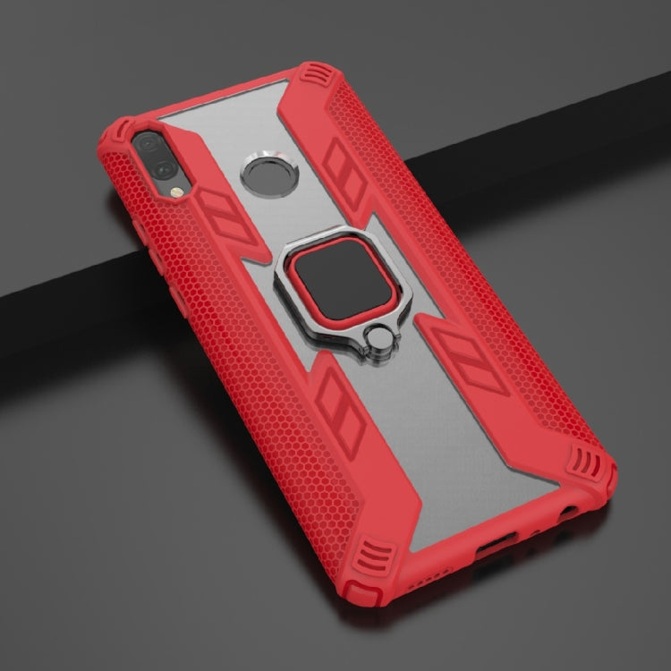 Iron Warrior Shockproof PC + TPU Protective Case for Huawei Enjoy 9 Plus / Y9 2019, with Ring Holder (Red)