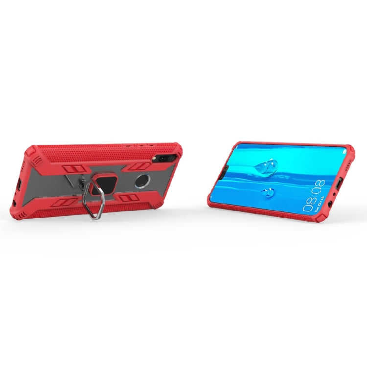 Iron Warrior Shockproof PC + TPU Protective Case for Huawei Enjoy 9 Plus / Y9 2019, with Ring Holder (Red)