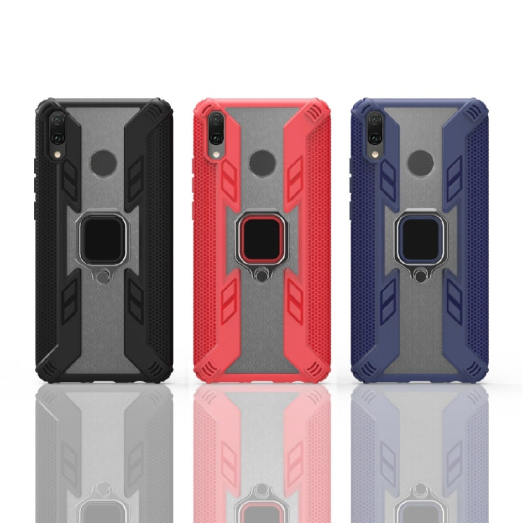 Iron Warrior Shockproof PC + TPU Protective Case for Huawei Enjoy 9 Plus / Y9 2019, with Ring Holder (Red)