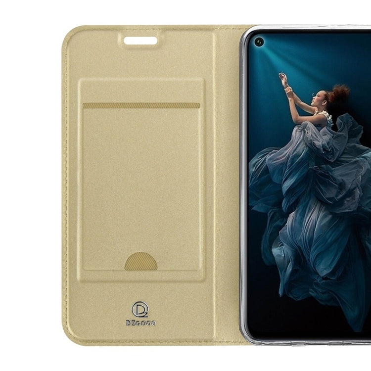 DZGOGO ISKIN Series Slight Frosted PU+ TPU Case for for Huawei Honor 20 Pro, with Holder & Card Slot & Wallet