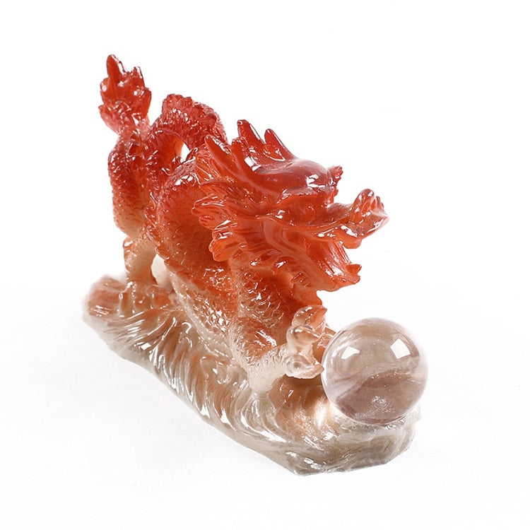 Color Changing Lucky Jade Dragon Shape Resin Kungfu Tea Accessories Tea Pet