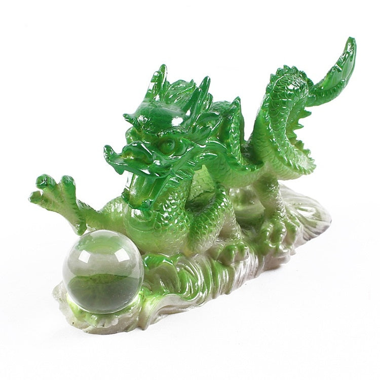 Color Changing Lucky Jade Dragon Shape Resin Kungfu Tea Accessories Tea Pet