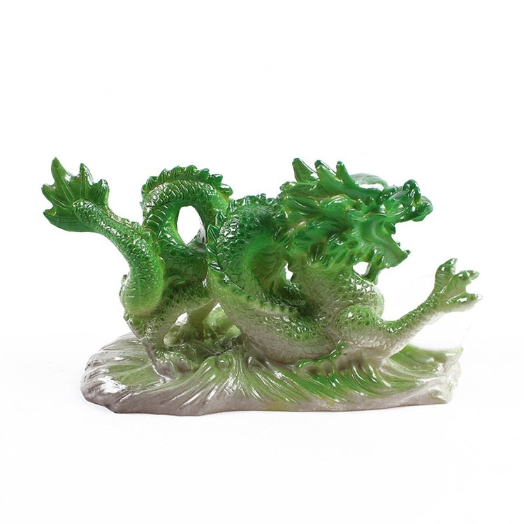 Color Changing Lucky Jade Dragon Shape Resin Kungfu Tea Accessories Tea Pet