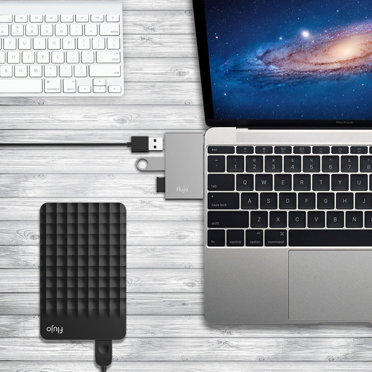 Flujo H55 Aluminum USB-C / Type-C & Micro USB to USB 3.0 & USB 2.0 HUB Adapter