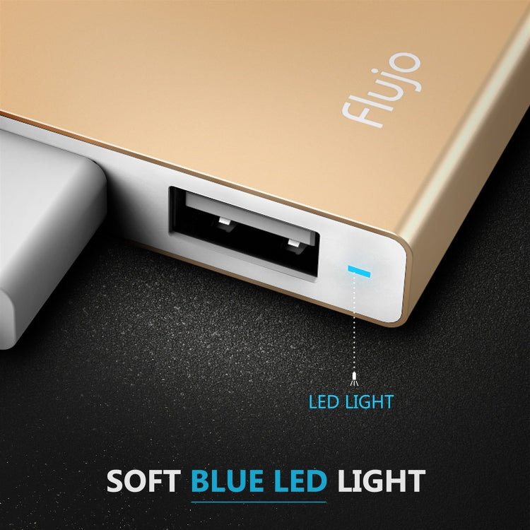 Flujo H55 Aluminum USB-C / Type-C & Micro USB to USB 3.0 & USB 2.0 HUB Adapter