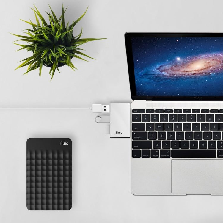 Flujo H55 Aluminum USB-C / Type-C & Micro USB to USB 3.0 & USB 2.0 HUB Adapter