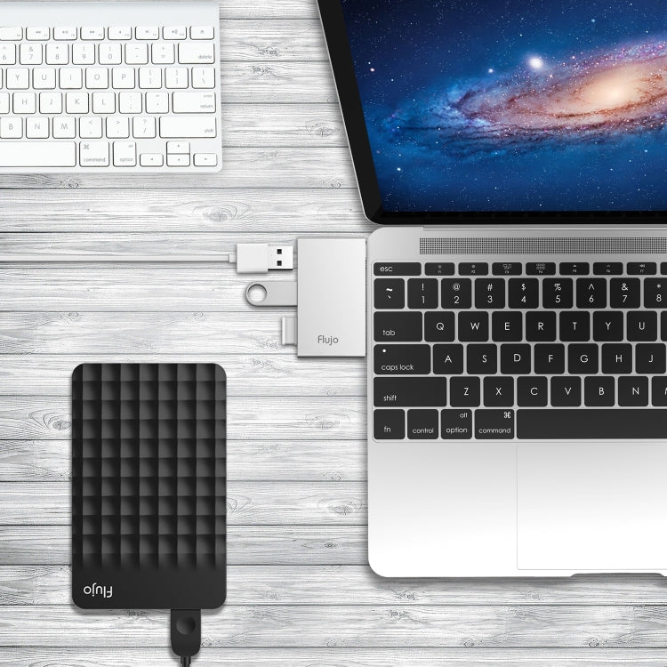 Flujo H55 Aluminum USB-C / Type-C & Micro USB to USB 3.0 & USB 2.0 HUB Adapter