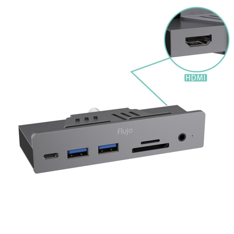 Flujo H61 Multi-function USB 3.0 x 2 + SD + TF + 3.5mm Jack + HDMI HUB Adapter with LED Indicator Light