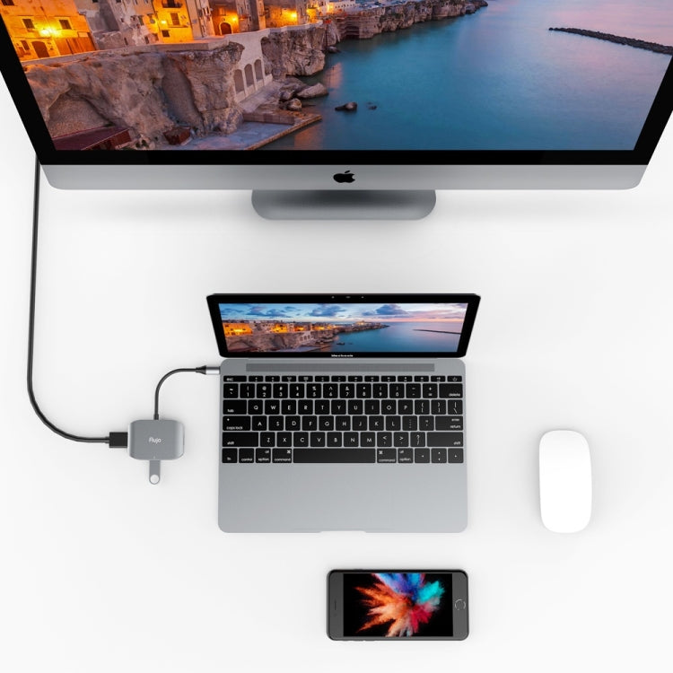 Flujo UC27 USB-C / Type-C to HDMI + USB 3.0 + USB 2.0 Multi-function HUB Adapter