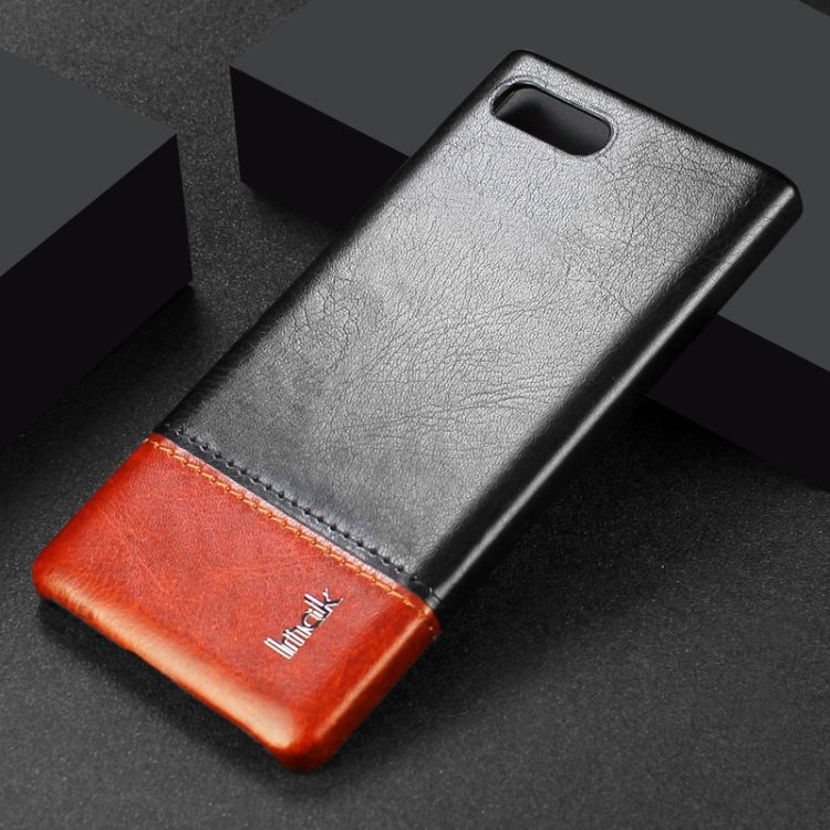 IMAK Ruiyi Series Concise Slim PU + PC Protective Case for BlackBerry KEY 2 (Black Brown)