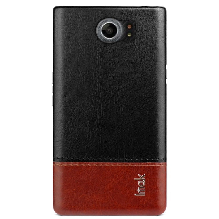 IMAK Ruiyi Series Concise Slim PU + PC Protective Case for BlackBerry Priv / Venice (Black Brown)