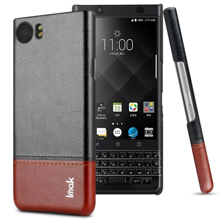 IMAK Ruiyi Series Concise Slim PU + PC Protective Case for BlackBerry Keyone / DTEK70 (Black Brown)