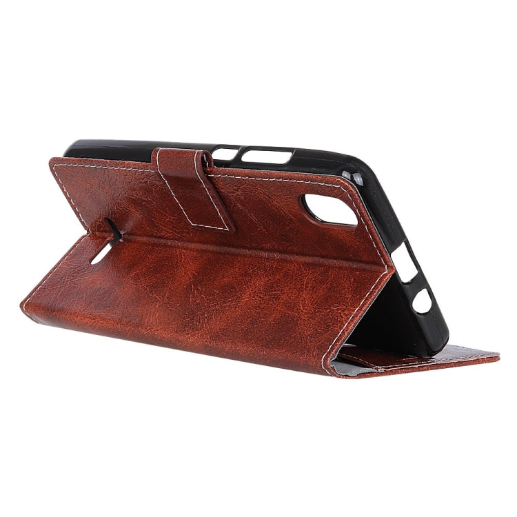 Retro Crazy Horse Texture Horizontal Flip Leather Case for Wiko Y80, with Holder & Card Slots & Wallet & Photo Frame