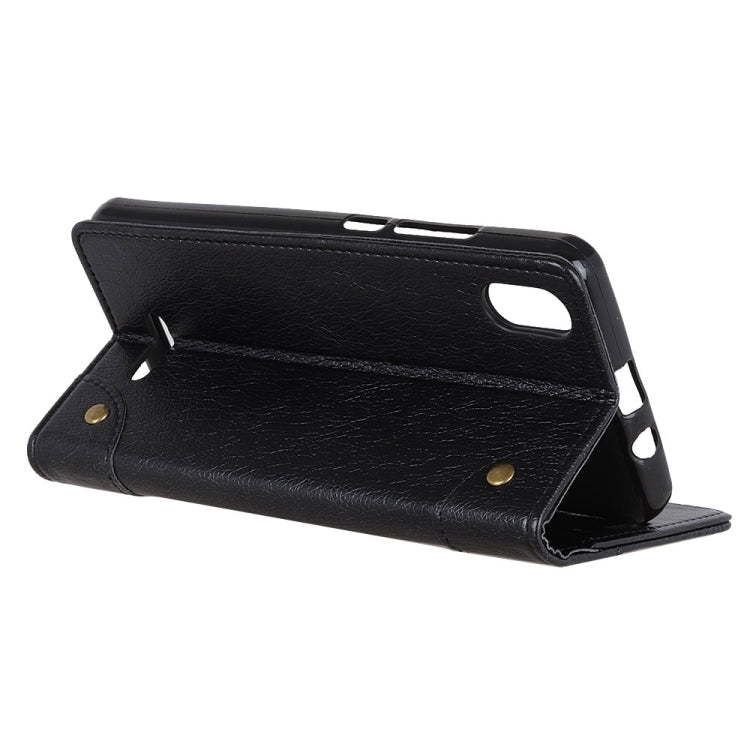 Copper Buckle Nappa Texture Horizontal Flip Leather Case for Wiko Y80, with Holder & Card Slots & Wallet