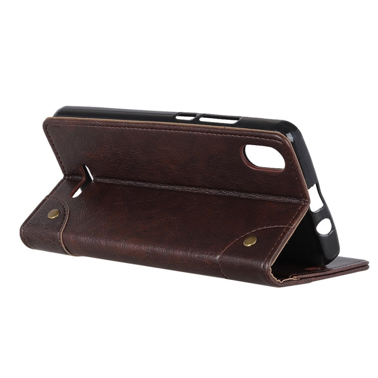 Copper Buckle Nappa Texture Horizontal Flip Leather Case for Wiko Y80, with Holder & Card Slots & Wallet