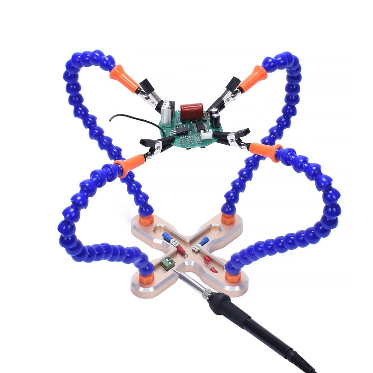 USB LED 3X Glasses Magnifier Lamp DIY Soldering Third Hand Flexible Arms Welding Helping Stand Repair Holder Tool