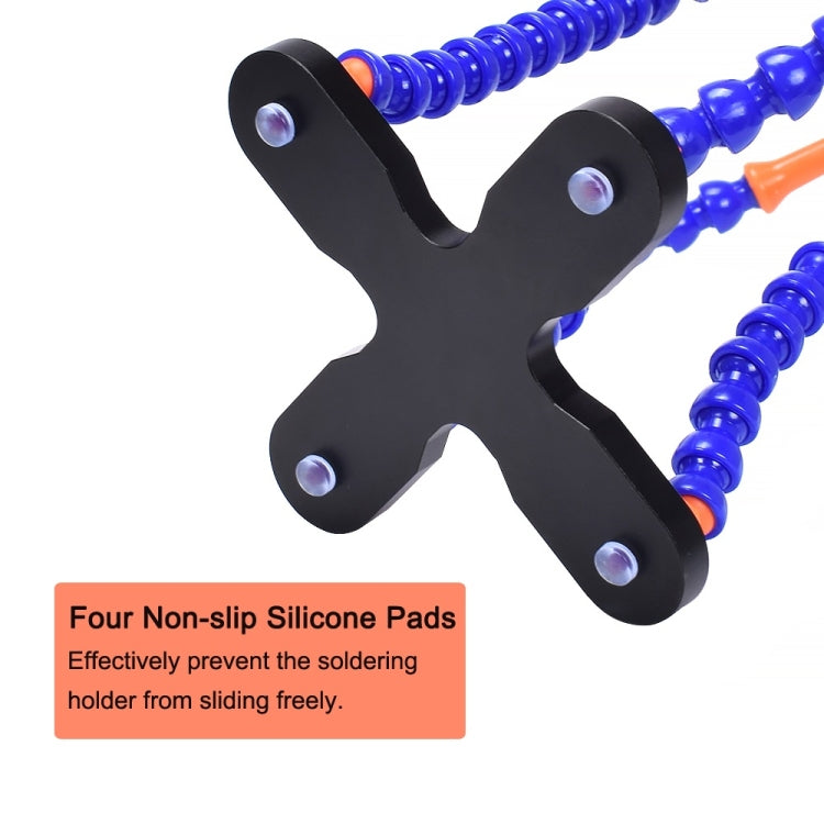 USB LED 3X Glasses Magnifier Lamp DIY Soldering Third Hand Flexible Arms Welding Helping Stand Repair Holder Tool