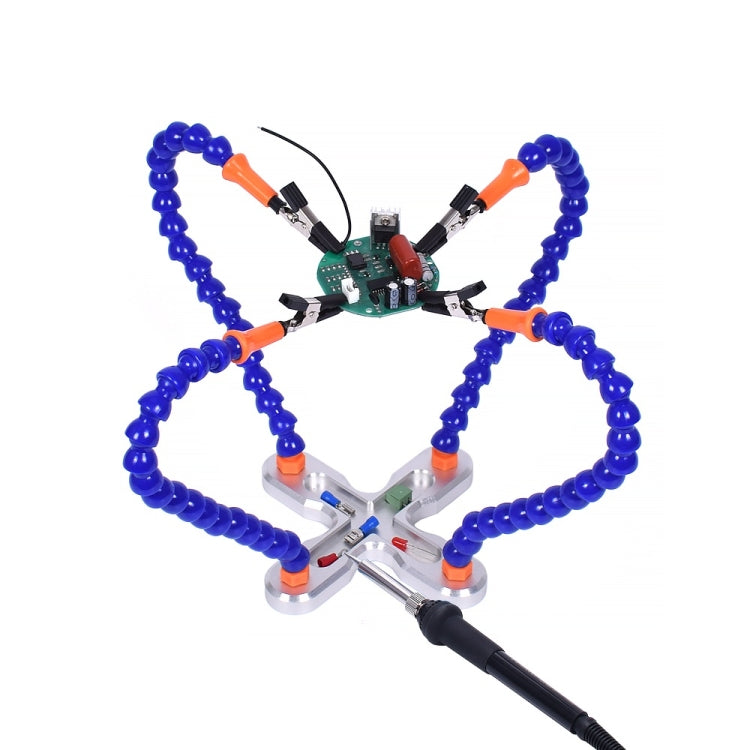 USB LED 3X Glasses Magnifier Lamp DIY Soldering Third Hand Flexible Arms Welding Helping Stand Repair Holder Tool