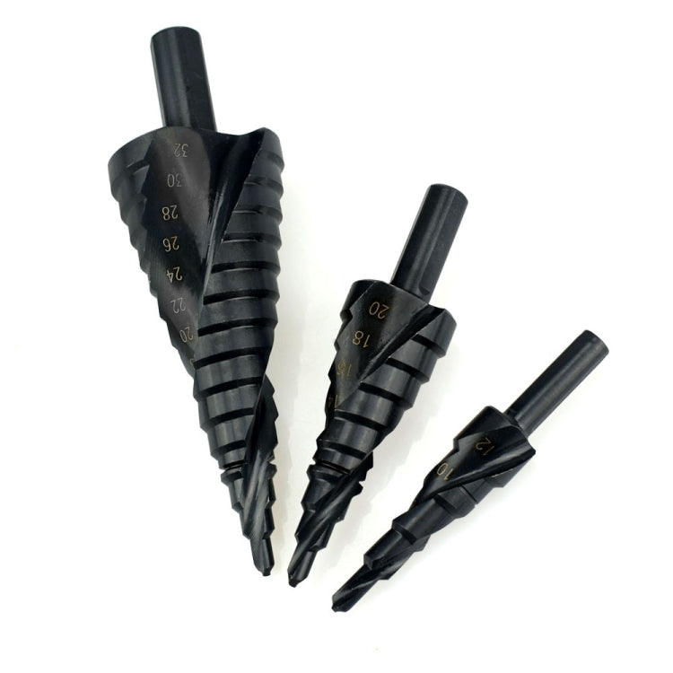 3 in 1 Multi-function 4-32mm HSS Cobalt Step Drills Nitrogen High Speed Steel Spiral for Metal Cone Drill Bit Set Triangle Shank Hole Cutter