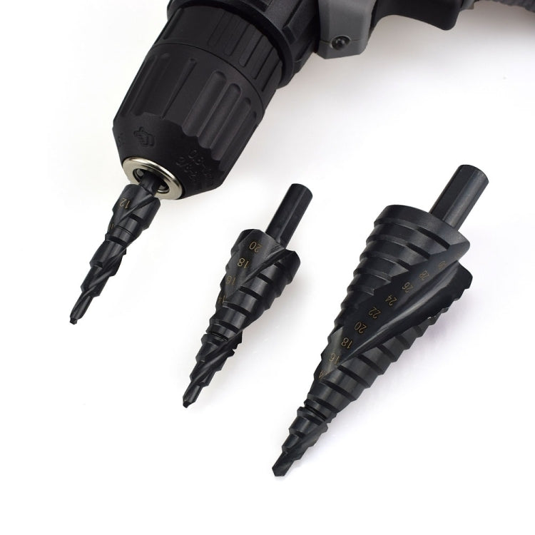 3 in 1 Multi-function 4-32mm HSS Cobalt Step Drills Nitrogen High Speed Steel Spiral for Metal Cone Drill Bit Set Triangle Shank Hole Cutter