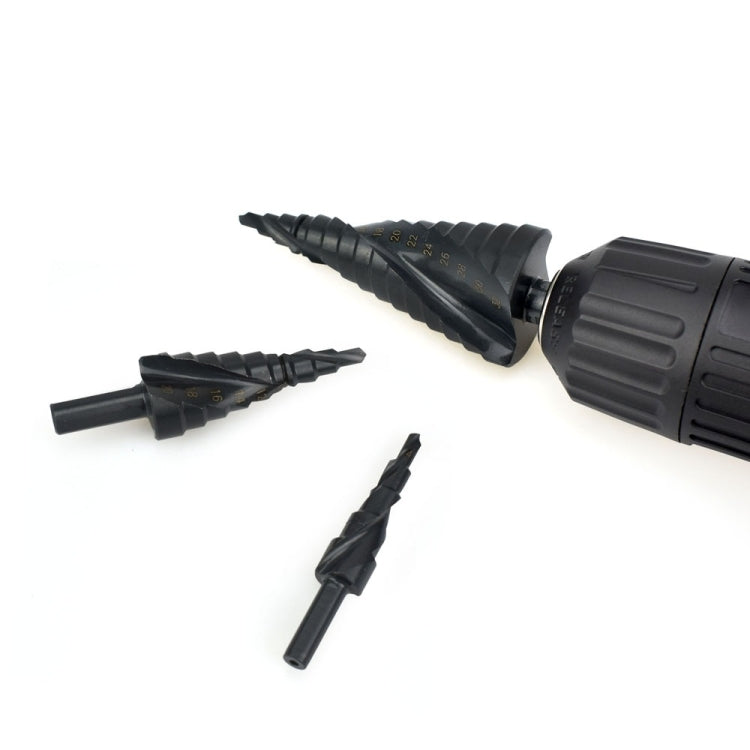 3 in 1 Multi-function 4-32mm HSS Cobalt Step Drills Nitrogen High Speed Steel Spiral for Metal Cone Drill Bit Set Triangle Shank Hole Cutter