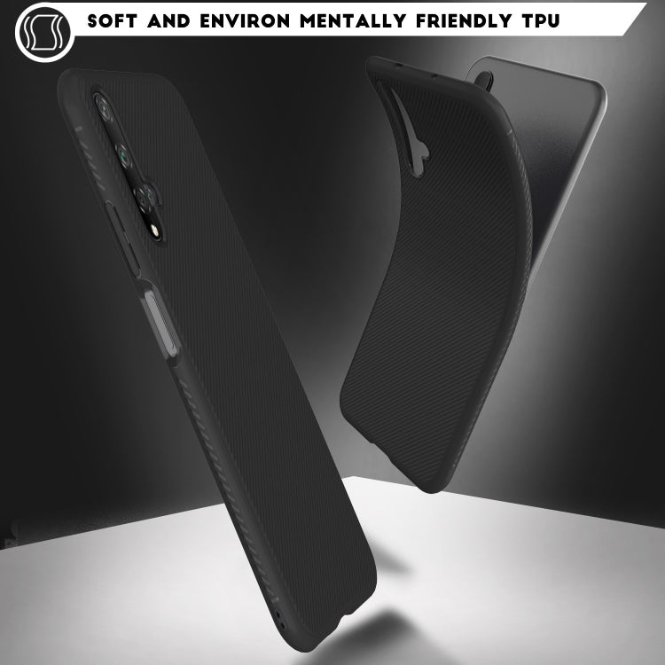 Lenuo Leshen Series Stripe Texture TPU Case for Huaiwei Honor 20 (Black)