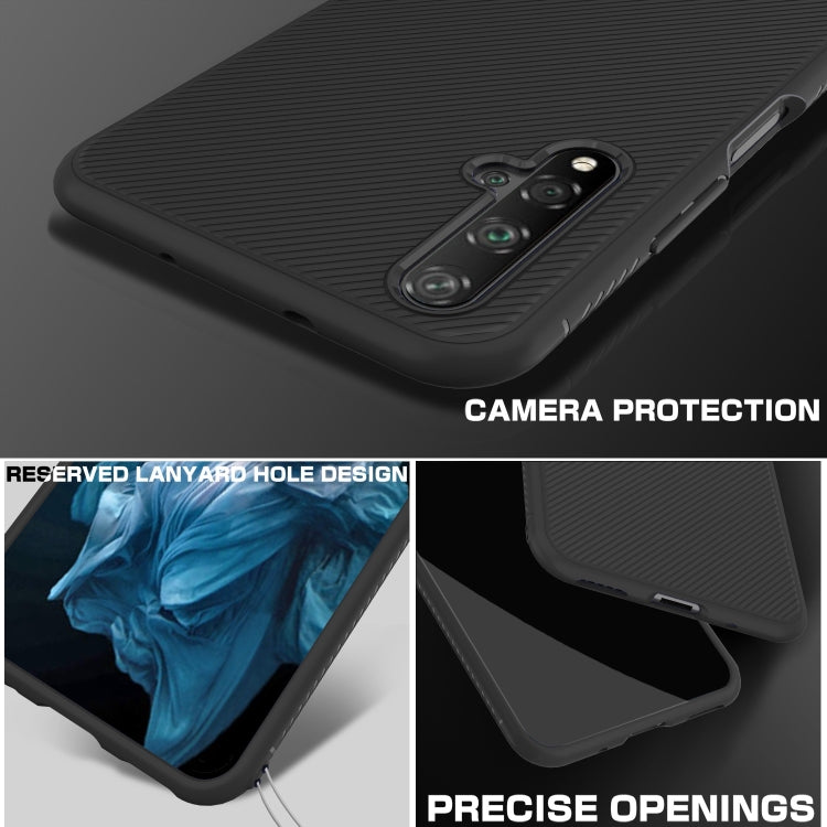 Lenuo Leshen Series Stripe Texture TPU Case for Huaiwei Honor 20 (Black)